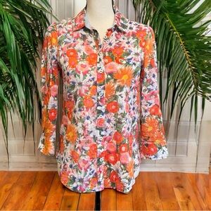 HD in Paris | Anthropologie Floral Button-Down Shirt – US 4 (EU 36)